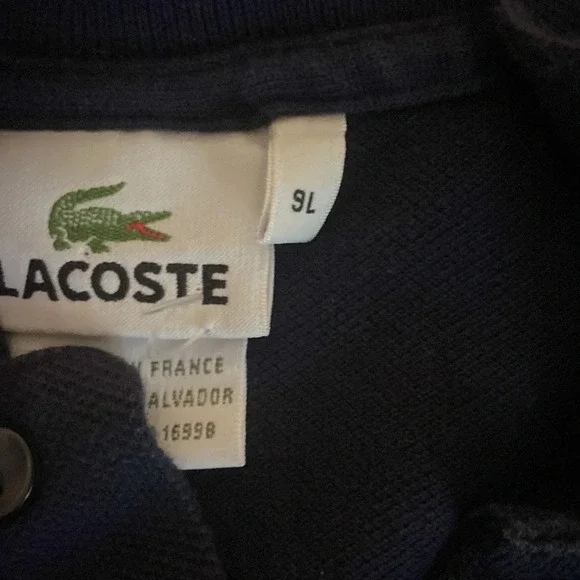 Lacoste Polo Collar Shirt Navy Sz XXL Cotton - Picture 3 of 6